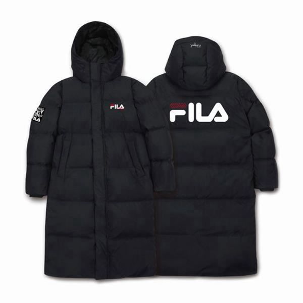 Fila Long Women's Down Jackets - Black,NZ 856-37650